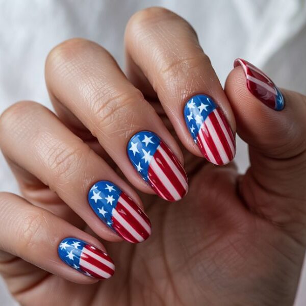 Patriotic Perfection: American Flag Nail…
